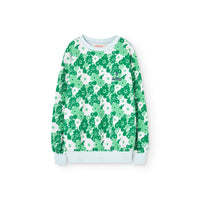 The Animals Observatory Soft Blue Floral Bear Sweatshirt