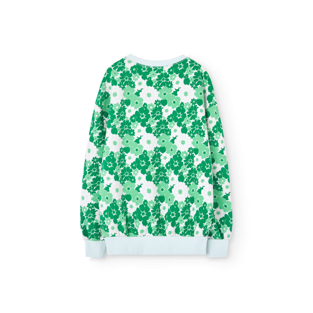 The Animals Observatory Soft Blue Floral Bear Sweatshirt
