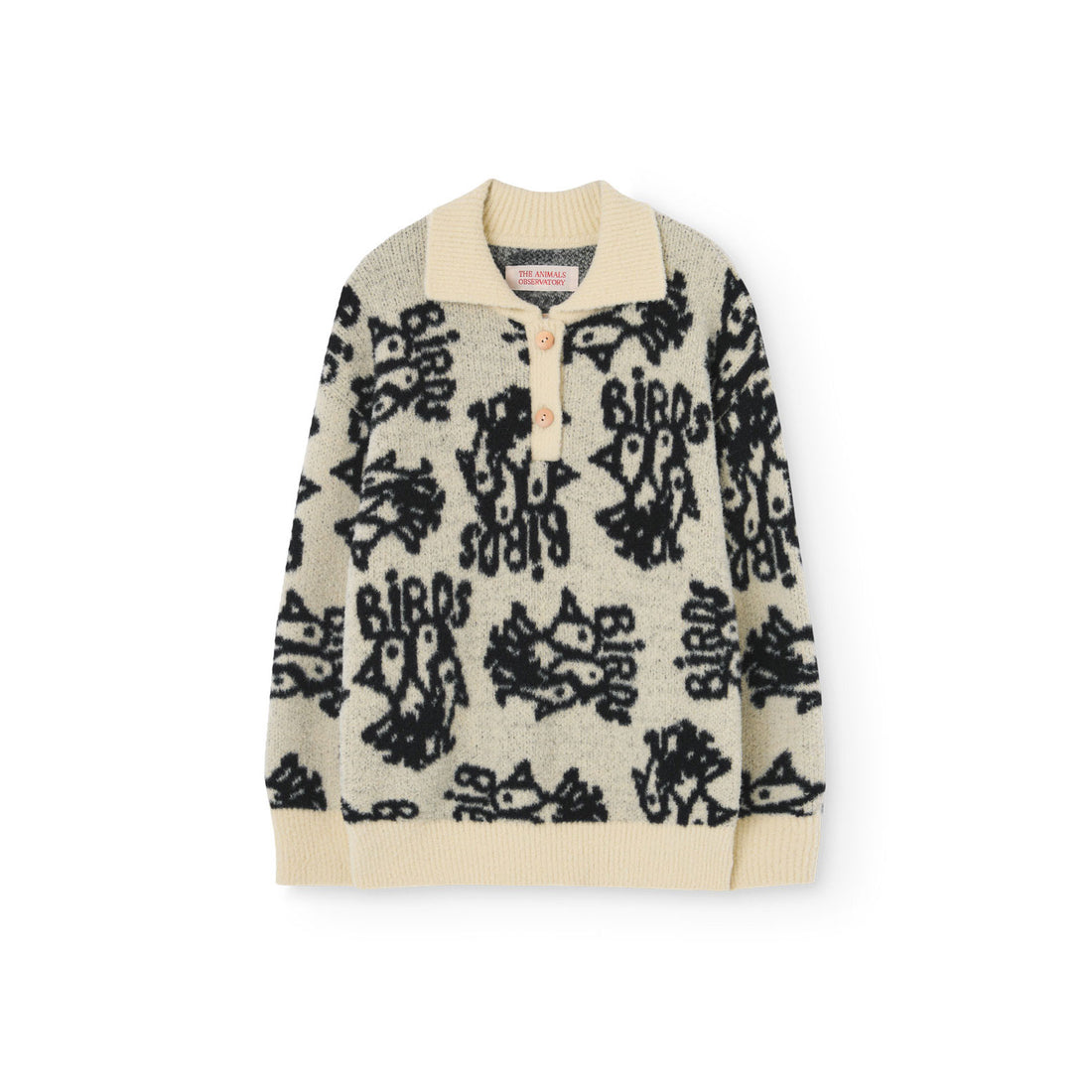 The Animals Observatory  Soft Yellow Raven Polo Sweater