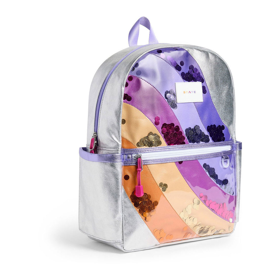 State Bags Silver Sequin Wave Kane Backpack