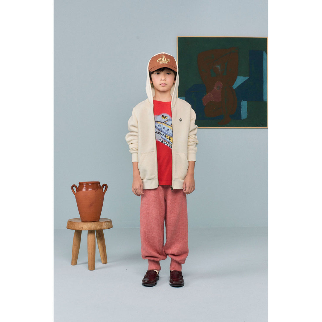 The Animals Observatory  Raw White Goat Hoodie