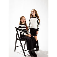 Twinset Riga Black/Snow Heart Knit Pullover