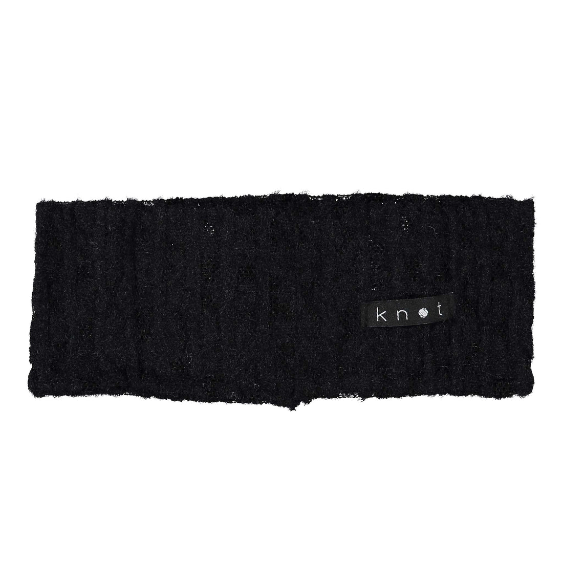 Knot Hairbands Black Floral Knit Headwrap
