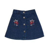 The New Society Dark Blue Denim Florencia Skirt