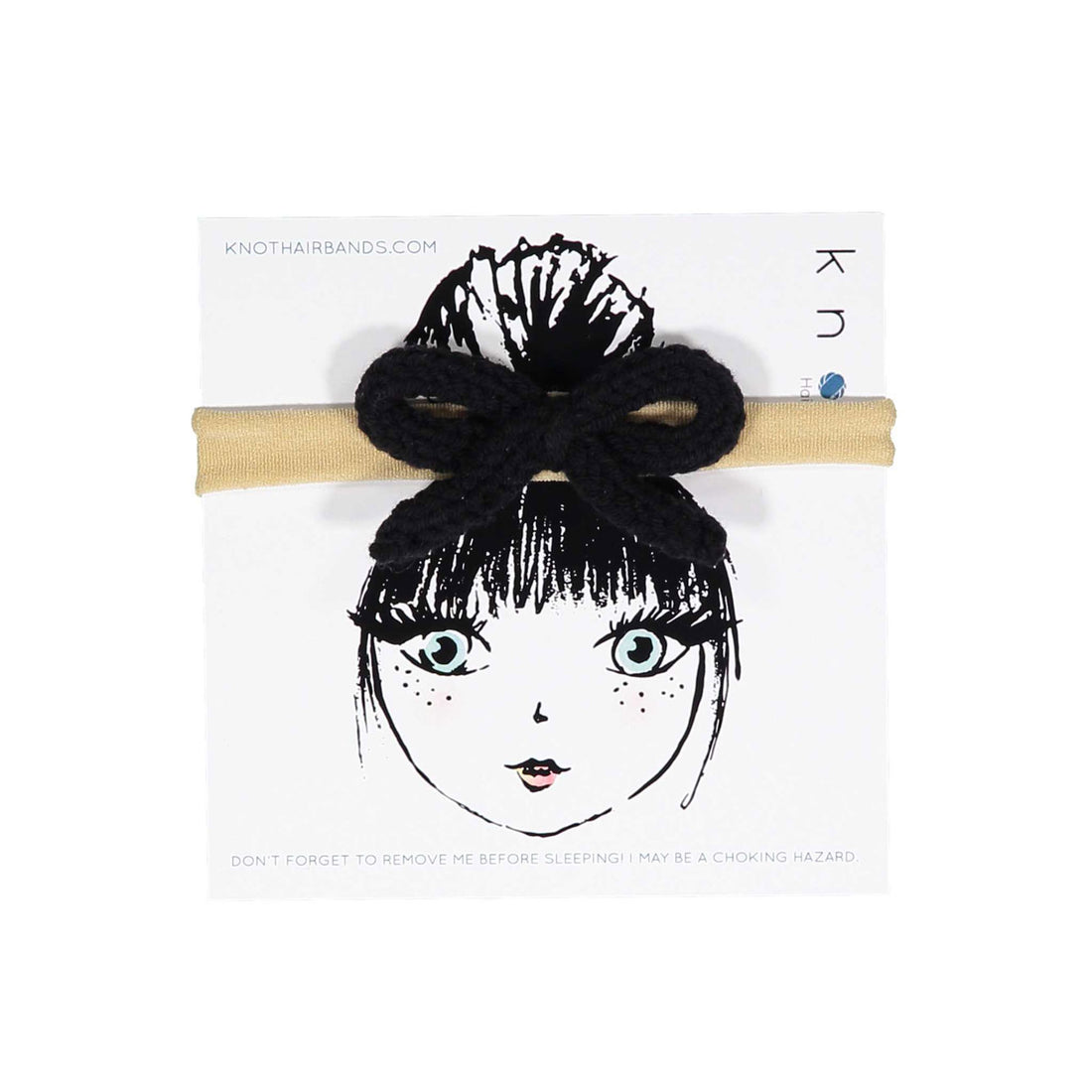 Knot Hairbands Black Floret Knit Bow Band