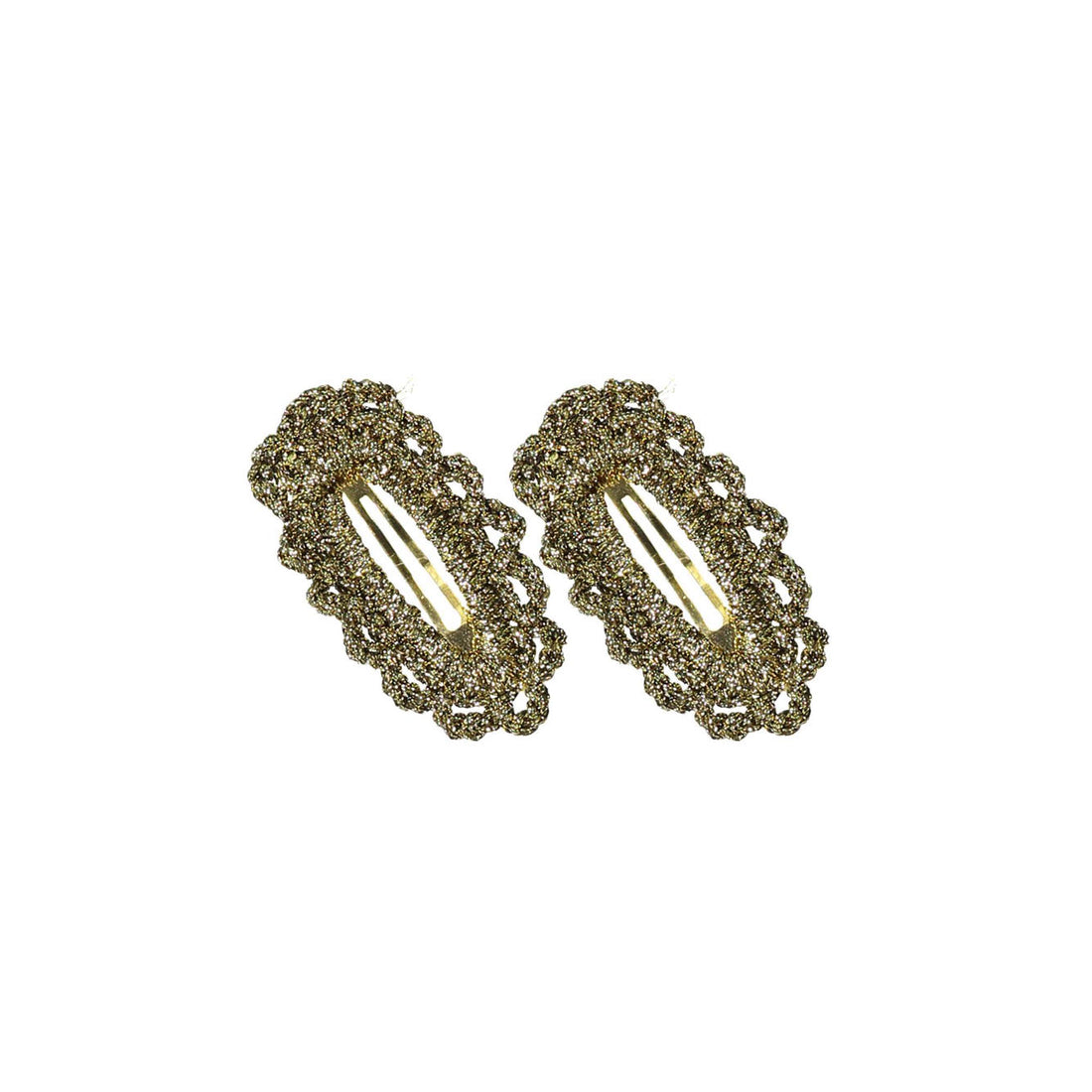 Knot Hairbands Gold Floret Knit Clip Set