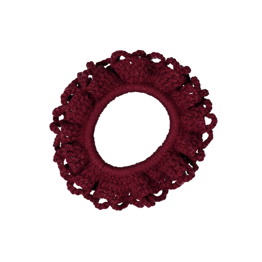 Knot Hairbands Burgundy Floret Knit Scrunchie