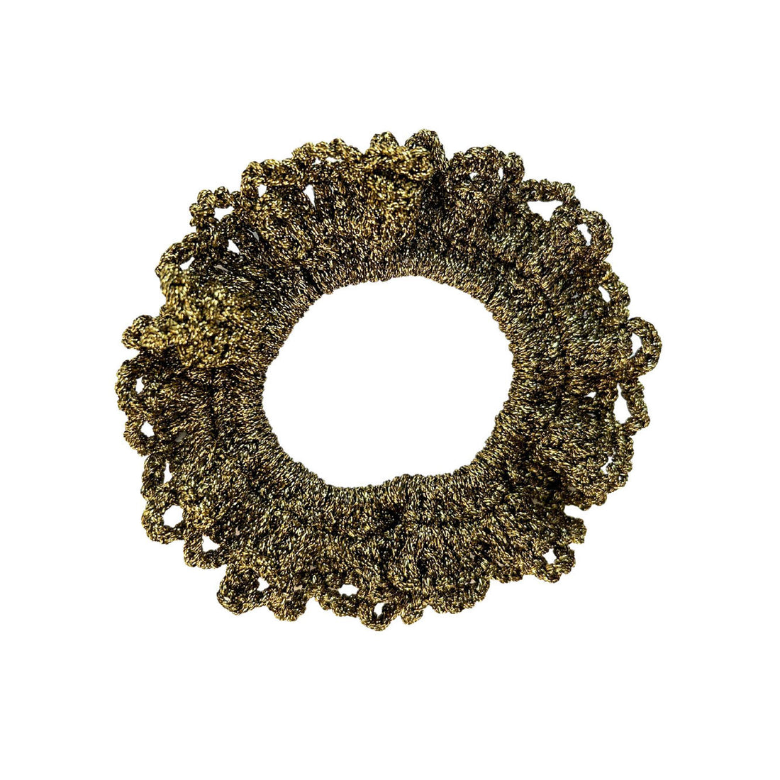 Knot Hairbands Gold Floret Knit Scrunchie