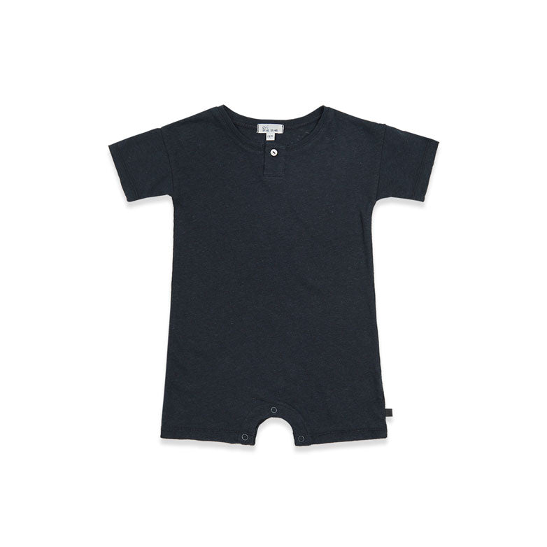Bene Bene Navy Linen Half Bodysuit
