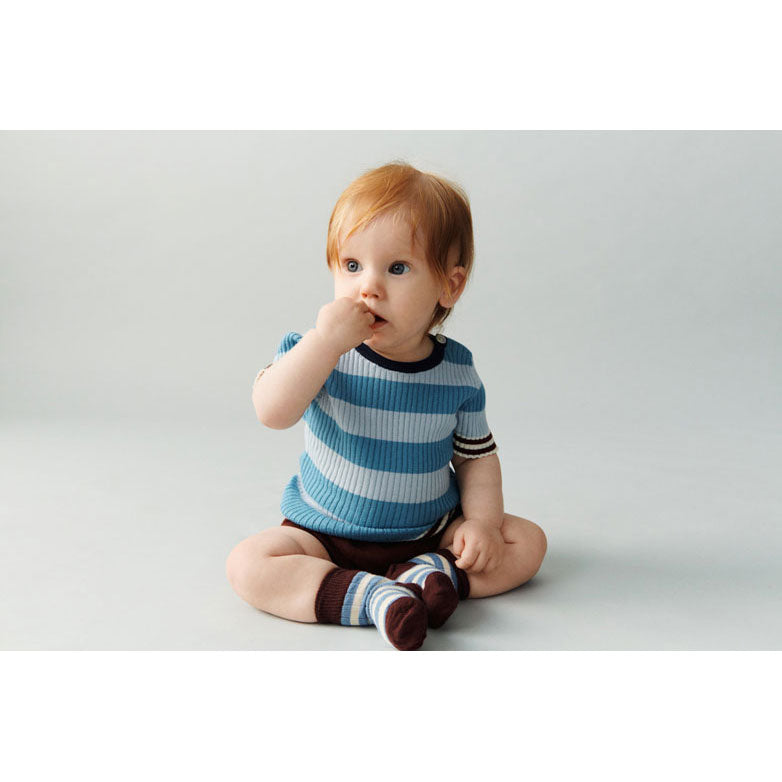 FUB Sea/Pale Blue Rib Baby Tee