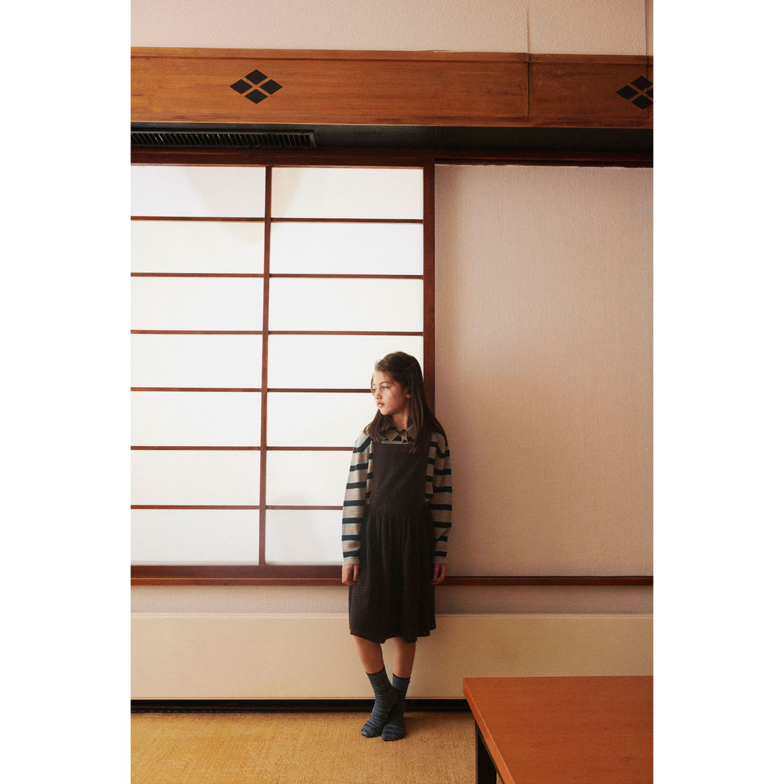FUB Mocca/Dark Navy Checked Spencer Dress