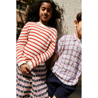 FUB Ecru/Check Printed Knit Shirt