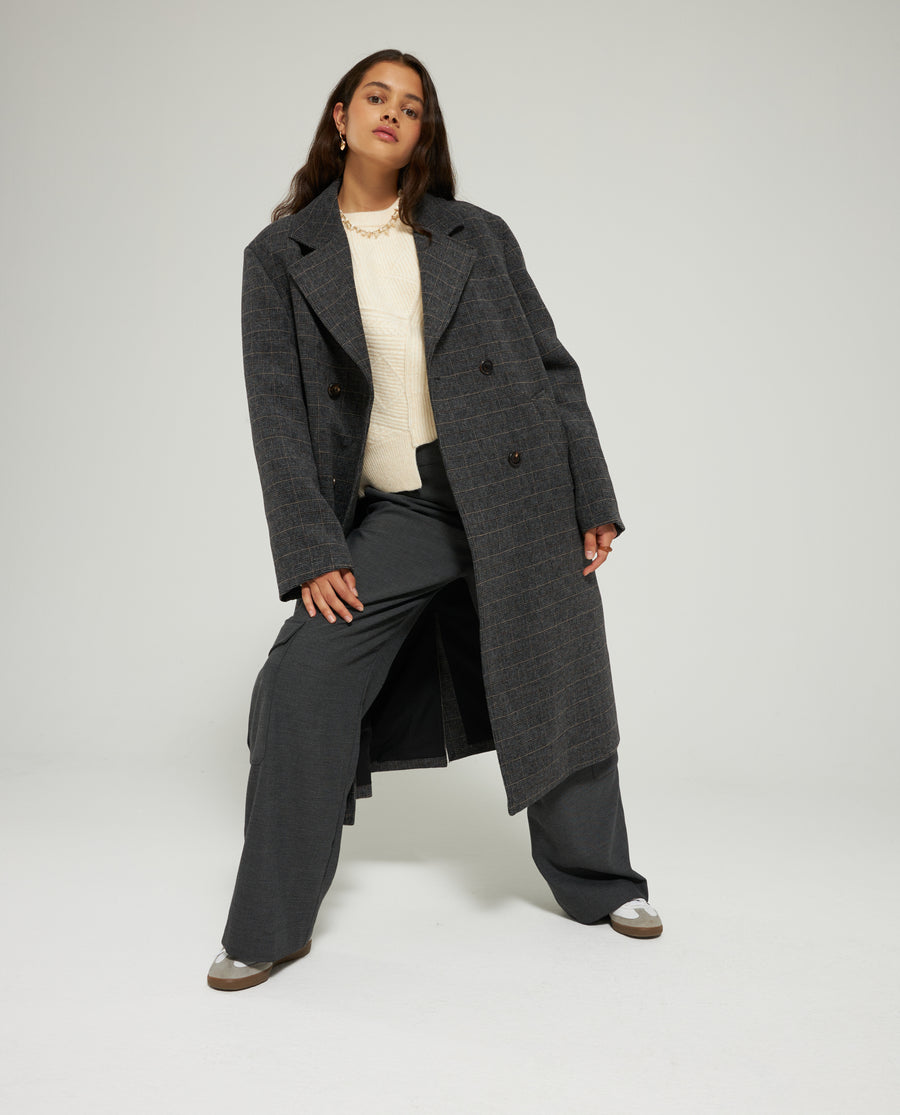 Les Coyotes De Paris Winter Check Classic Coat