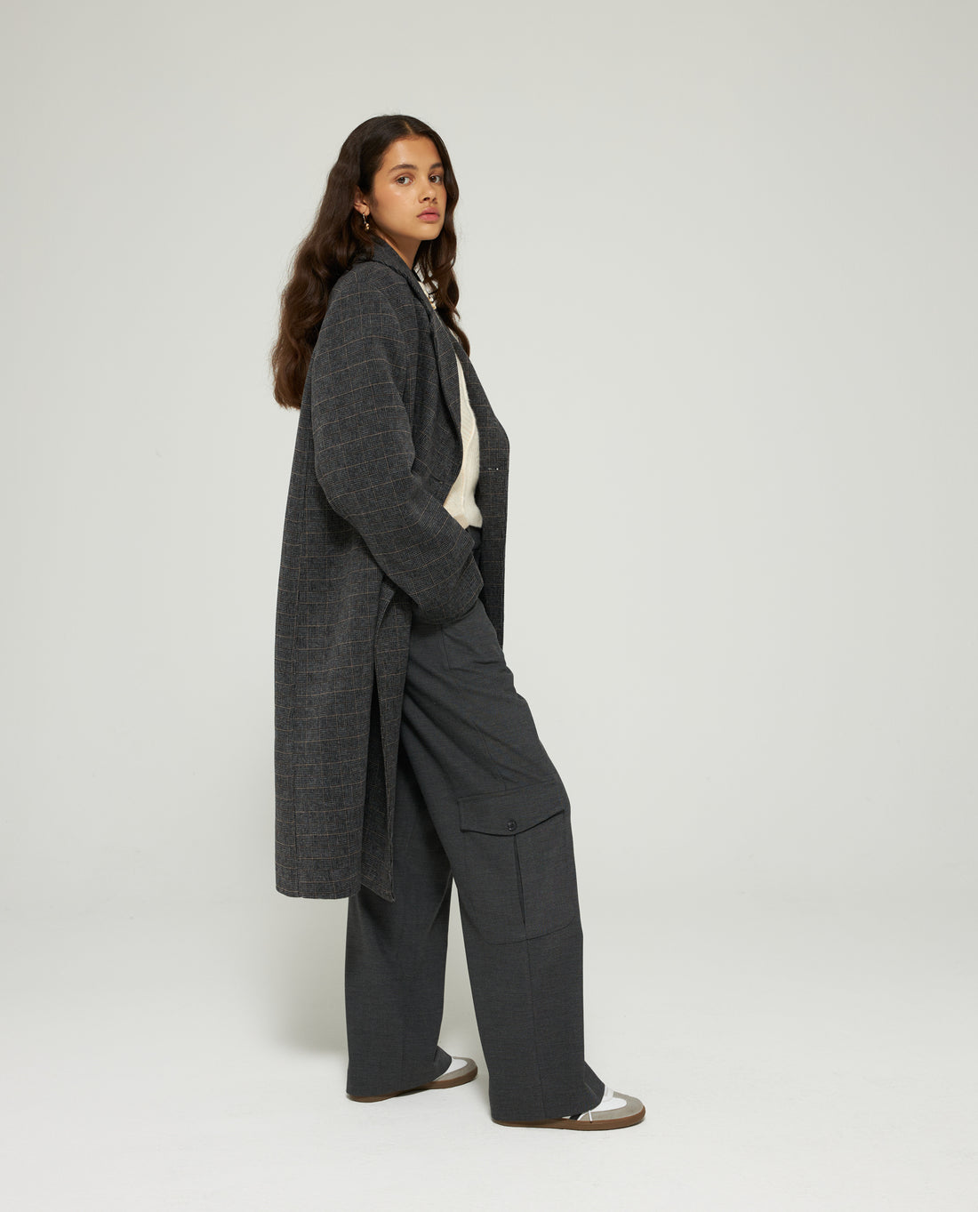 Les Coyotes De Paris Winter Check Classic Coat