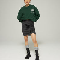 Les Coyotes De Paris Pine Green Boxy Chest Embroidery Sweatshirt