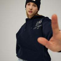 Les Coyotes De Paris Navy Oversized Embroidery Hoodie