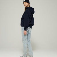 Les Coyotes De Paris Navy Oversized Embroidery Hoodie