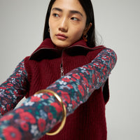 Les Coyotes De Paris Winter Flowerfield Mock Neck Tee