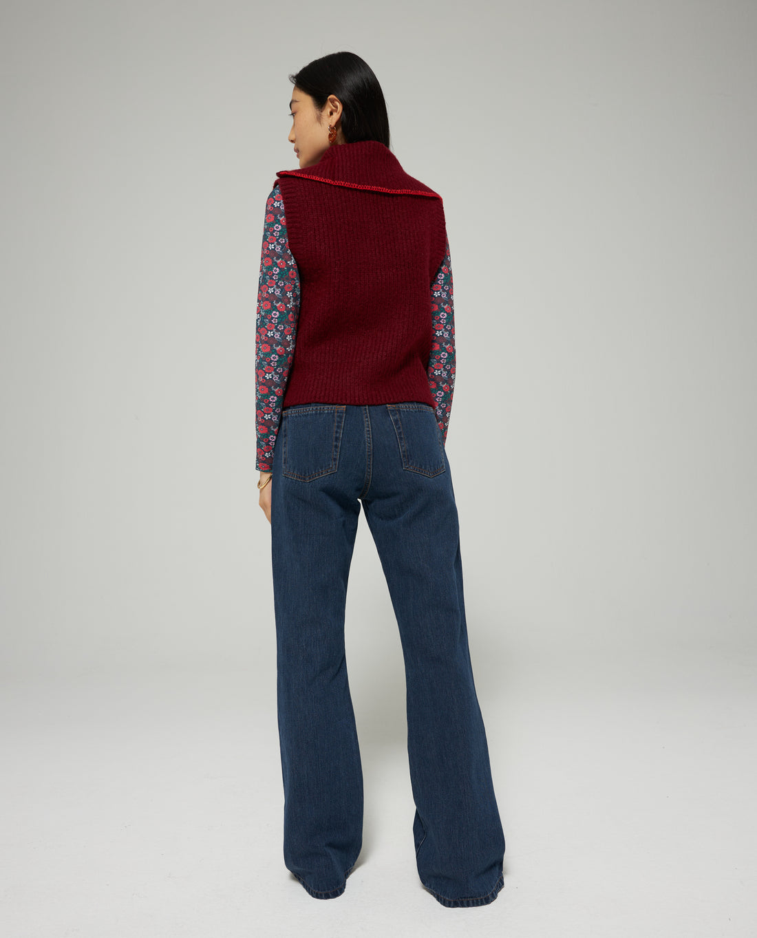 Les Coyotes De Paris Prune Melange Half Zip Spencer