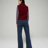 Les Coyotes De Paris Prune Melange Half Zip Spencer