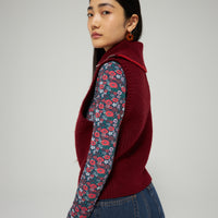 Les Coyotes De Paris Prune Melange Half Zip Spencer