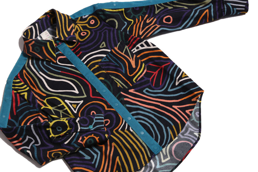 Tia Cibani Rainbow Amadi Multi Snap Shirt