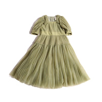 Tia Cibani Sage Cornucopia Tiered Tulle Maxi