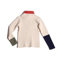 Tia Cibani Opal Mix Patchwork Ribbed Turtleneck