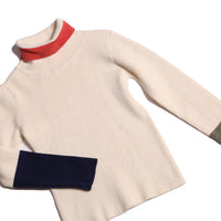 Tia Cibani Opal Mix Patchwork Ribbed Turtleneck