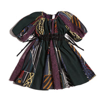 Tia Cibani Rainbow Gwenn Ribbon Tie Patchwork Dress
