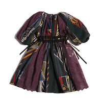 Tia Cibani Rainbow Gwenn Ribbon Tie Patchwork Dress