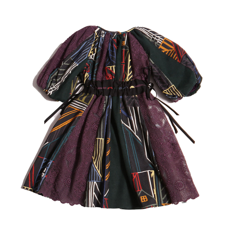 Tia Cibani Rainbow Gwenn Ribbon Tie Patchwork Dress – Ladida