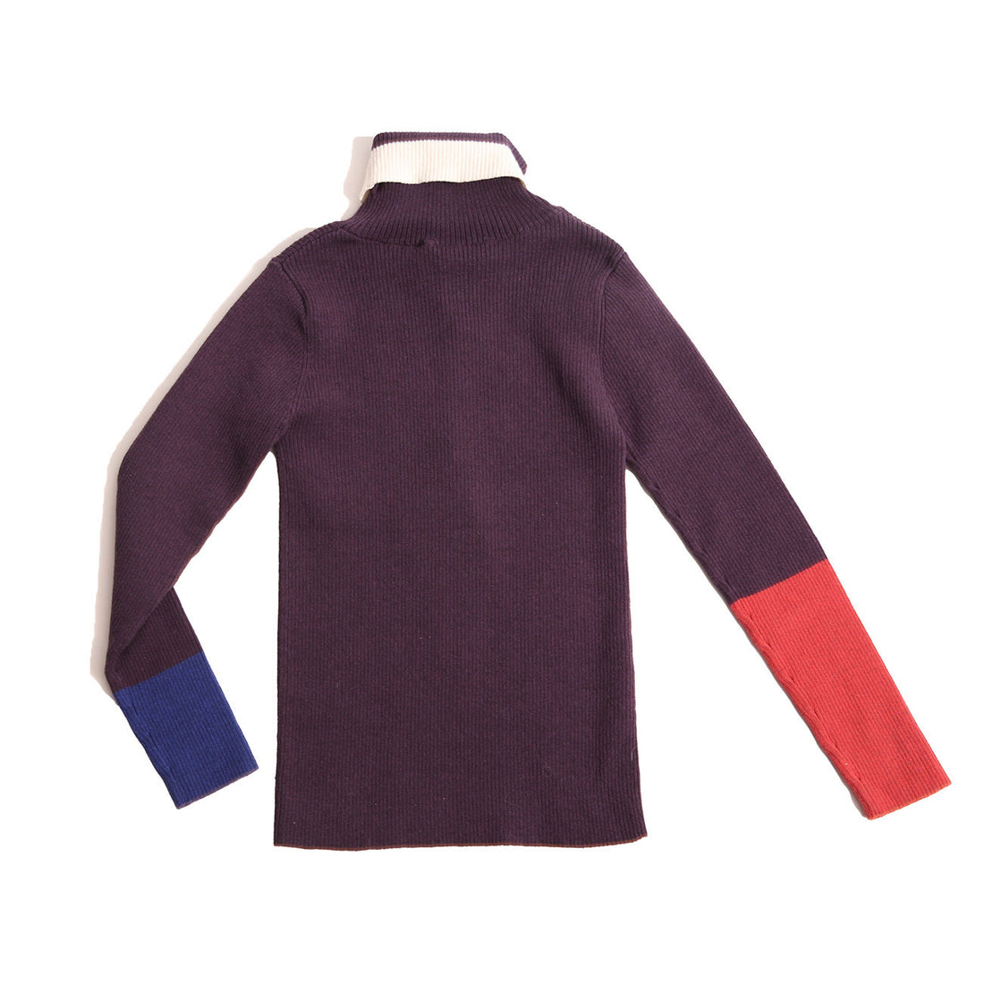 Tia Cibani Prune Mix Patchwork Turtleneck