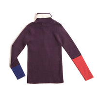 Tia Cibani Prune Mix Patchwork Turtleneck