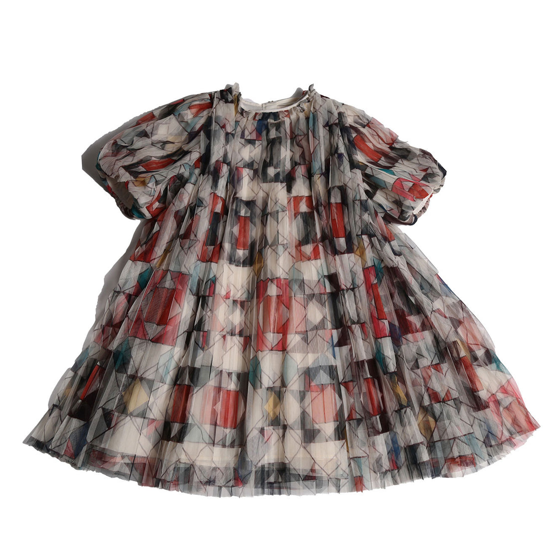 Tia Cibani Rainbow Crush Pleated Smock Dress