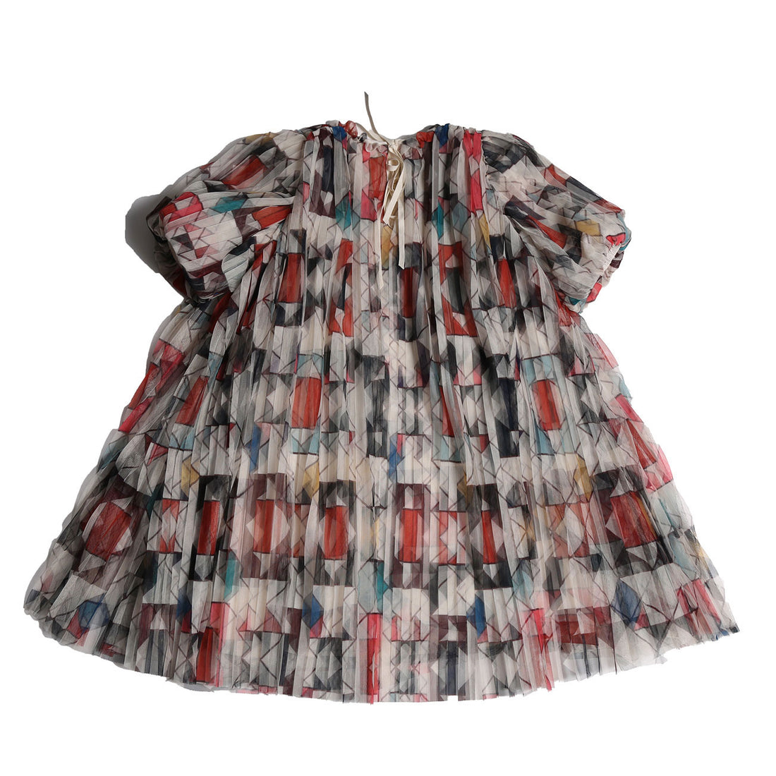 Tia Cibani Rainbow Crush Pleated Smock Dress