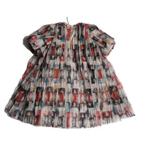 Tia Cibani Rainbow Crush Pleated Smock Dress