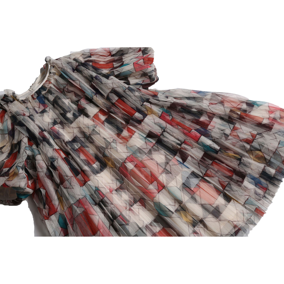 Tia Cibani Rainbow Crush Pleated Smock Dress