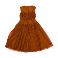 Tia Cibani Copper Tulle Overlay Party Dress