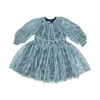 Tia Cibani Denim Sasha Striped Tulle Gown