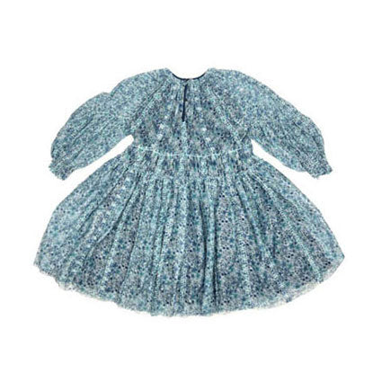 Tia Cibani Denim Sasha Striped Tulle Gown