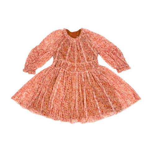 Tia Cibani Pomegranate Sasha Striped Tulle Gown