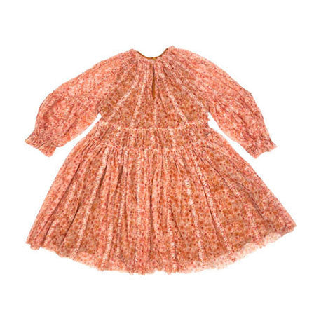 Tia Cibani Pomegranate Sasha Striped Tulle Gown