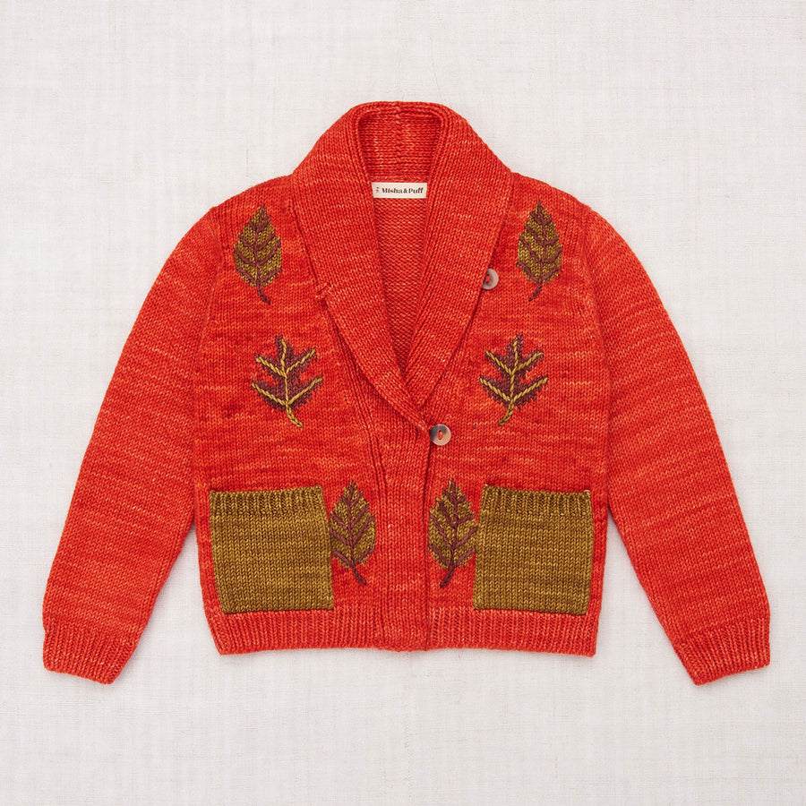 Misha and Puff Falling Leaves Cardigan - Red Flame – Ladida