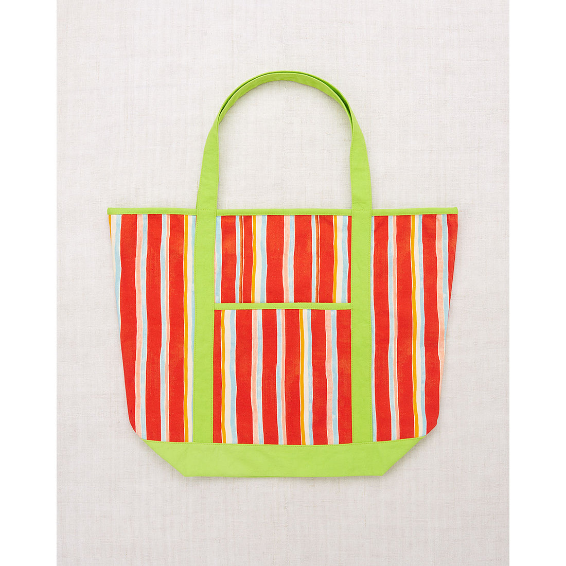 Misha and Puff Persimmon Watercolor Stripe Family Tote