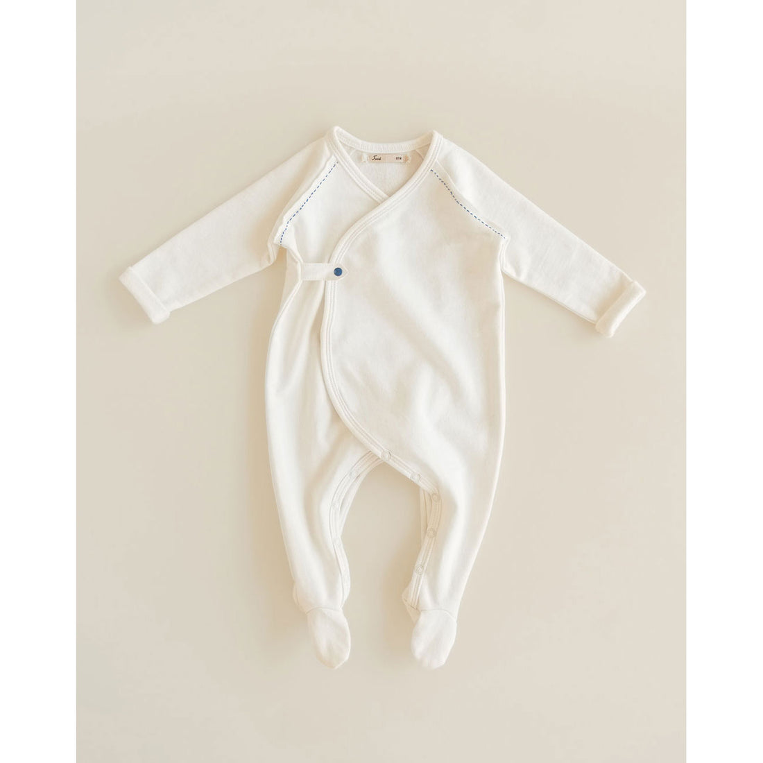 Ferne Milk/Blue Stitching Flap Footie