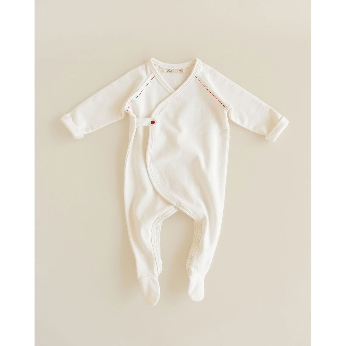 Ferne Milk/Red Stitching Flap Footie