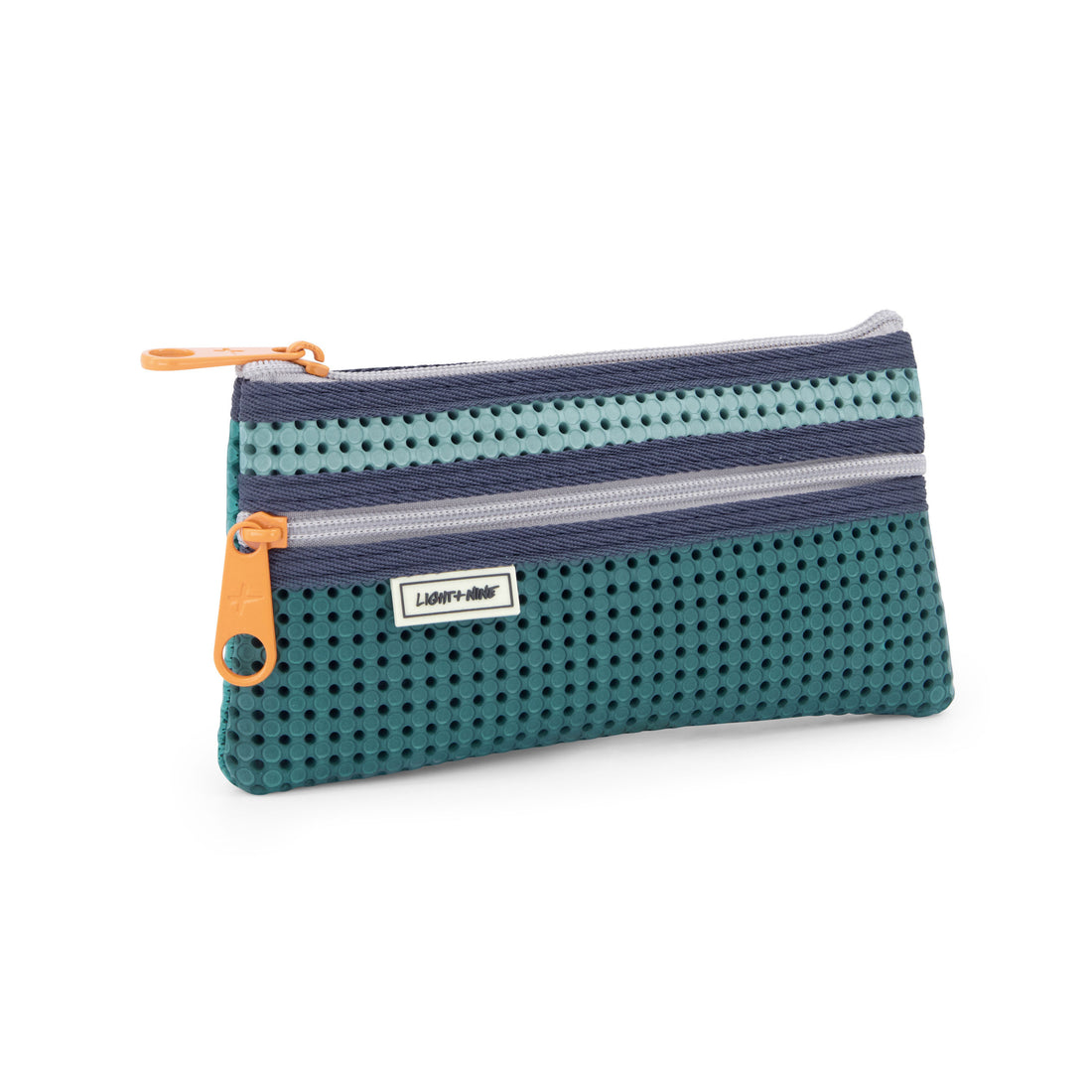 Light + Nine Flat Pencil Pouch Multi Green