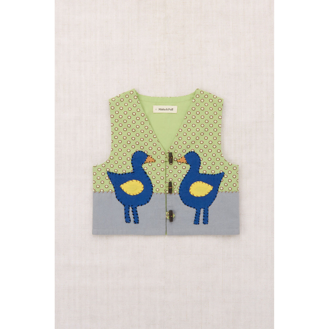 Misha and Puff   Aventurine Ben-Day Dots Flock Applique Vest