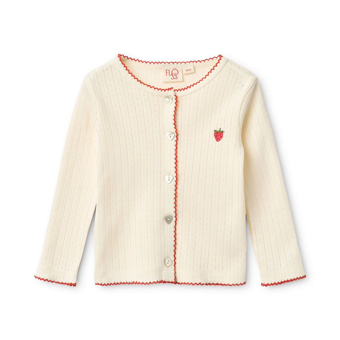 Floss Gentle Cream Flora Pointelle Cardigan